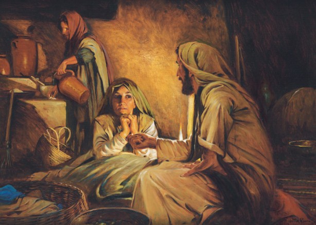 "Jesus, Mary and Martha" by Walter Rane