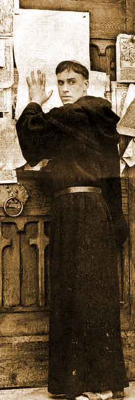 Martin Luther hanging the 95-Theses
