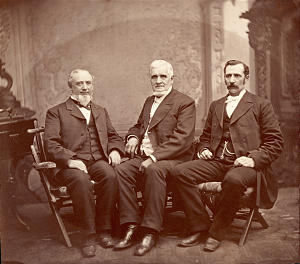 John Taylor (November 1, 1808 – July 25, 1887) was the third president of The Church of Jesus Christ of Latter-day Saints from 1880 to 1887. For the entire seven years of his presidency, he served with George Q. Cannon, left, first counselor, and Joseph F. Smith, second counselor