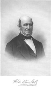 Heber Chase Kimball (June 14, 1801 – June 22, 1868) was a leader in the early Latter Day Saint movement. He served as one of the original twelve apostles in the early Mormon church, and as first counselor to Brigham Young in the First Presidency of The Church of Jesus Christ of Latter-day Saints from 1847 until his death