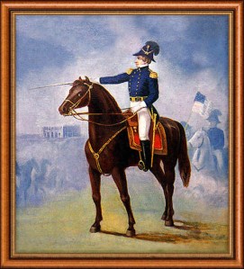 General Joseph Smith reviewing the Nauvoo Legion - which was larger than the Illinois State Militia. 