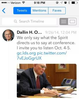 Dallin H Oaks Tweet