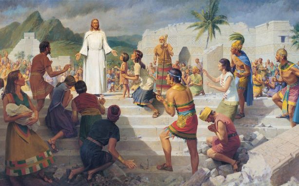 "Jesus Christ visits the Americas" by John Scott, credit: LDS Church "Jesus Christ visits the Americas" by John Scott. It doesn't get much more Jewish than this does it folks? Especially the "Jewish" Temple in the background.