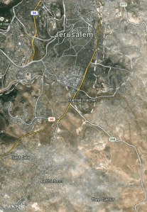 credit: Google Earth Google Earth satellite photo of Jerusalem and Bethlehem. (click to zoom)
