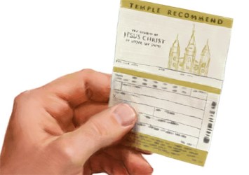 credit: LDS Church, Illustration by Mike Malm A Mormon Church Temple Recommend