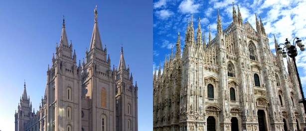 credit: Wikipedia SLC Temple and Milan Cathedral