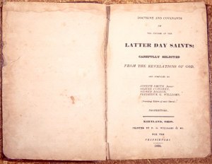 credit: Wikipedia Title page from an open 1835 edition of Doctrine And Covenants