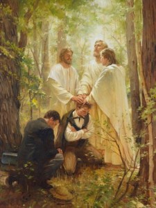 credit: LDS Church Contemporary painting of Joseph Smith and Oliver Cowdery receiving the Melchizedek Priesthood