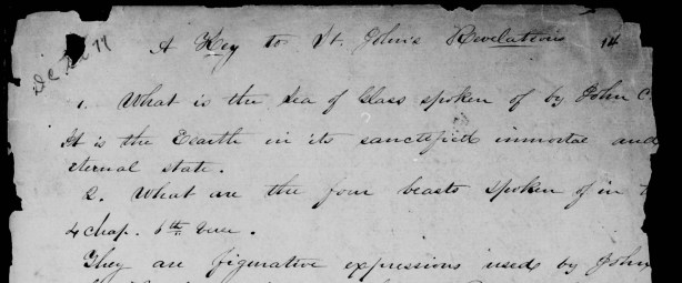 credit: ByCommentConsent An early copy of Doctrine & Covenants 77 (click to zoom)