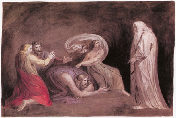 credit: New York Public Library "The Spirit of Samuel Appearing to Saul" by William Blake, 1783 Pen and watercolor