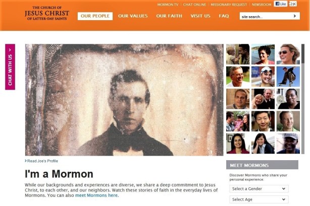 credit: LDS Church (modified from original) A playful take on the "I'm A Mormon" website that introduced in 2011 and taken down in 2018.
